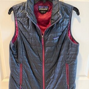 Patagonia Navy Blue and Magenta Quilted Vest